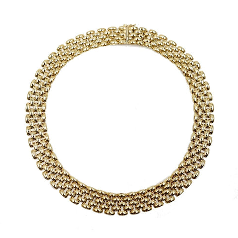 14K Yellow Gold Link Choker Necklace