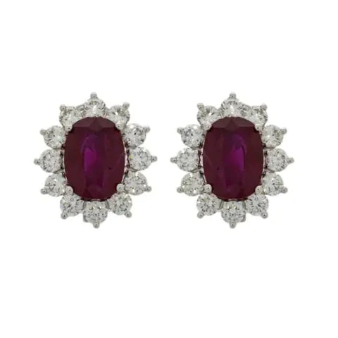 18K WG Ruby & Diamond Earrings