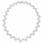 Estate Jewelry - 18K White Gold Diamond Flowers Necklace | Manfredi Jewels