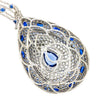 Estate Jewelry - 18K White Gold Sapphire & Diamond Leviev Pendant Necklace | Manfredi Jewels