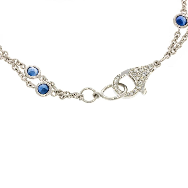 Estate Jewelry - 18K White Gold Sapphire & Diamond Leviev Pendant Necklace | Manfredi Jewels