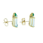Estate Jewelry Estate Jewelry - 18K Yellow Gold Blue Topaz Emerald Earrings | Manfredi Jewels