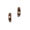 Estate Jewelry - 18K Yellow Gold Chocolate Brown Enamel Diamond Hoop Earrings | Manfredi Jewels