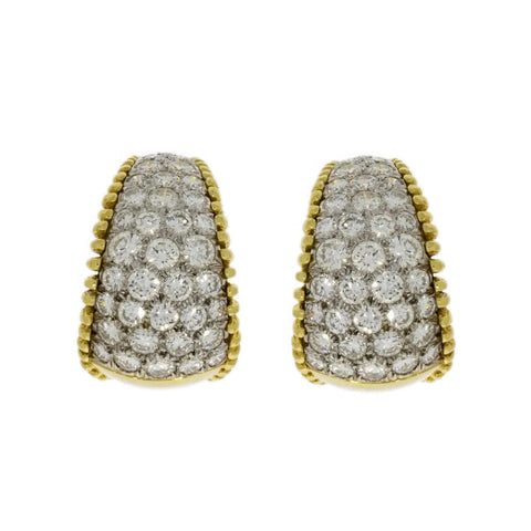 18K Yellow Gold Diamond pave Earrings and Ring set