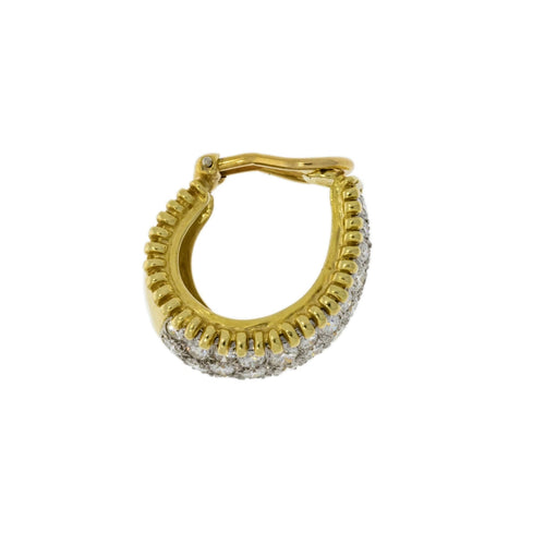 Estate Jewelry Estate Jewelry - 18K Yellow Gold Diamond pave Earrings and Ring set | Manfredi Jewels