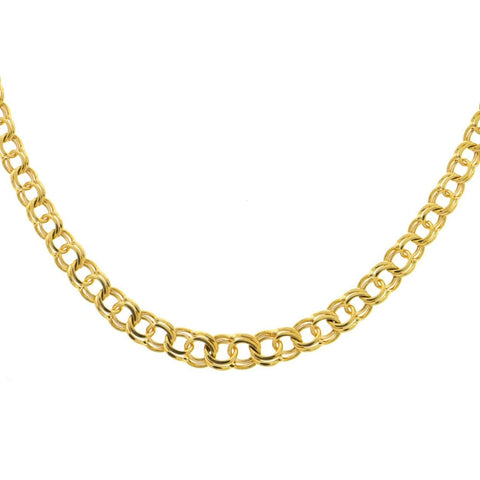18K Yellow Gold Double Link Chain Necklace