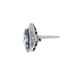 Estate Jewelry - Antique Platinum Diamond and Sapphire Ring | Manfredi Jewels