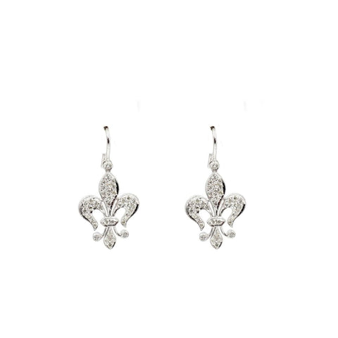 Art Nouveau 18K White Gold Diamond Earrings