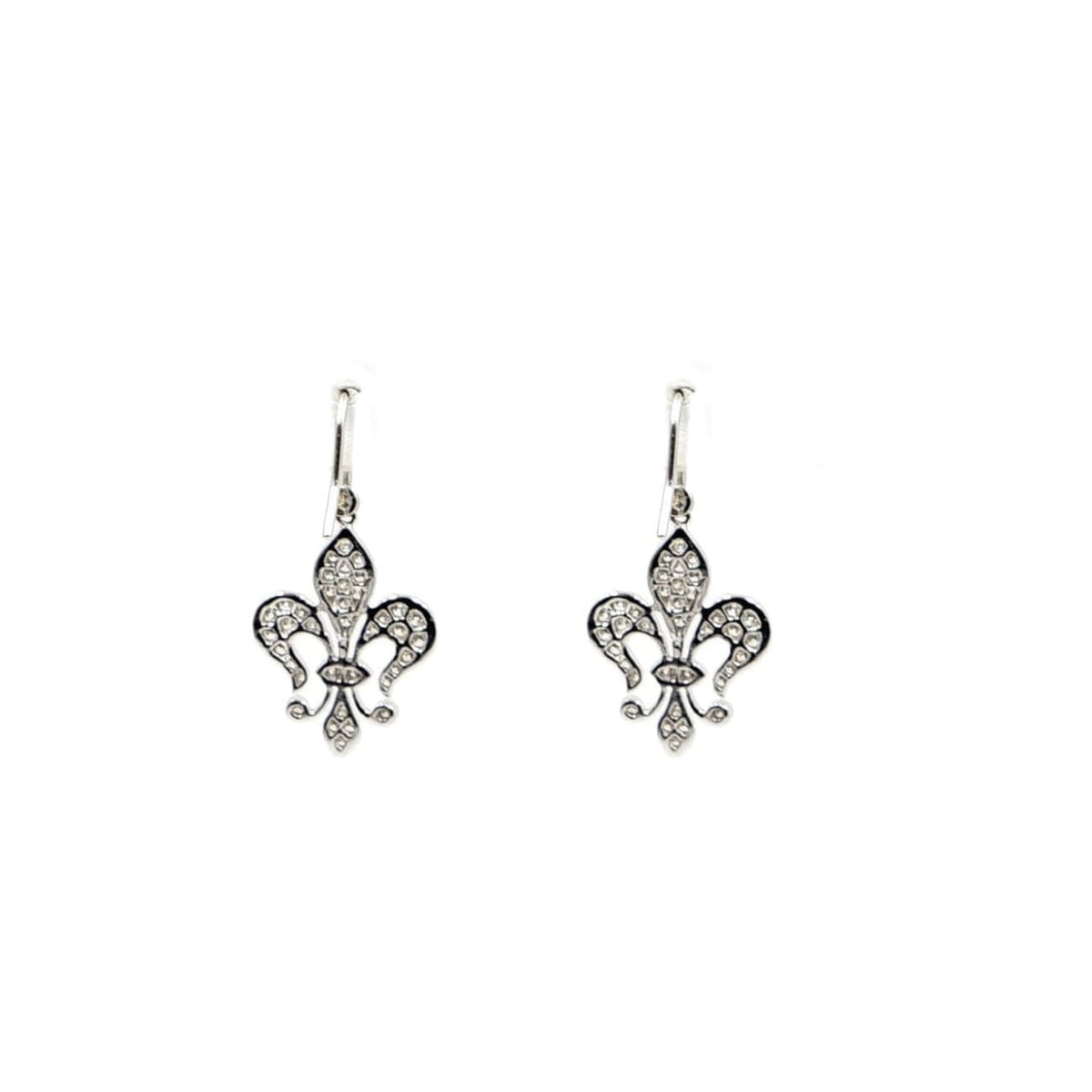 Estate Jewelry Estate Jewelry - Art Nouveau 18K White Gold Diamond Earrings | Manfredi Jewels