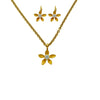 Estate Jewelry - Caroline Ellen 22K Yellow Gold Flower Pendant Earrings & Necklace Set | Manfredi Jewels