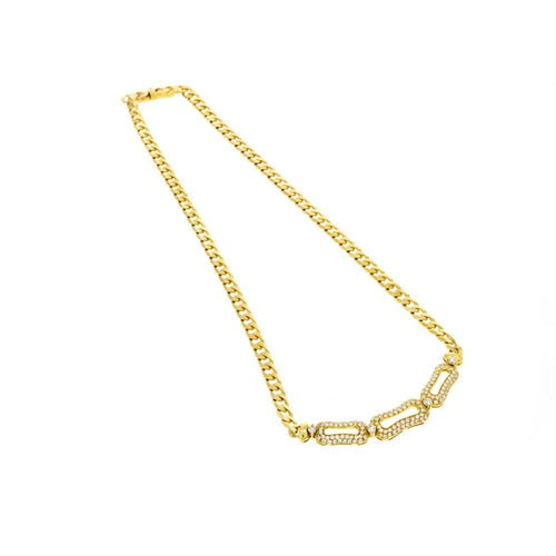 Estate Jewelry Estate Jewelry - Cartier 18K Yellow Gold Pavè Diamond Necklace | Manfredi Jewels