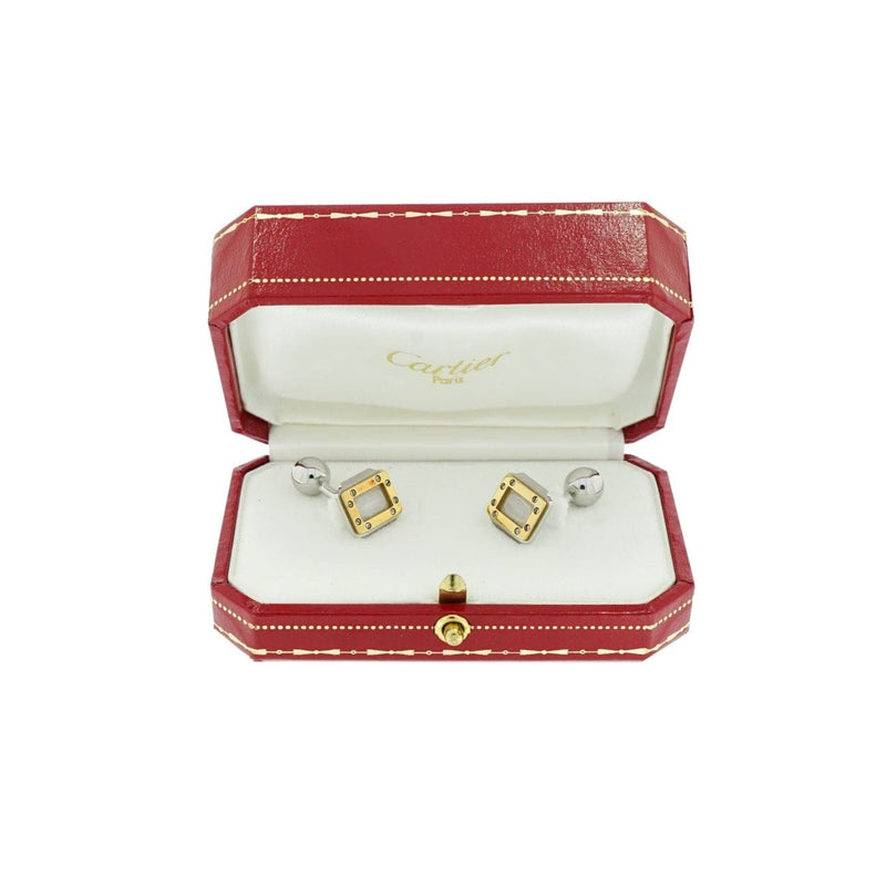 Estate Jewelry - Cartier Santos Silver/Gold Cufflinks | Manfredi Jewels