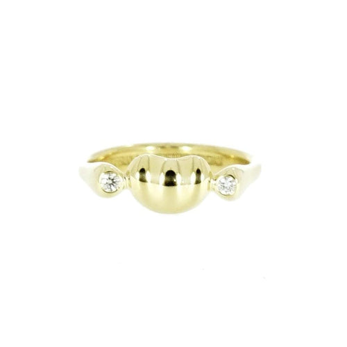 Estate Jewelry - Elsa Peretti 18K Yellow Gold Diamond Heart Ring | Manfredi Jewels