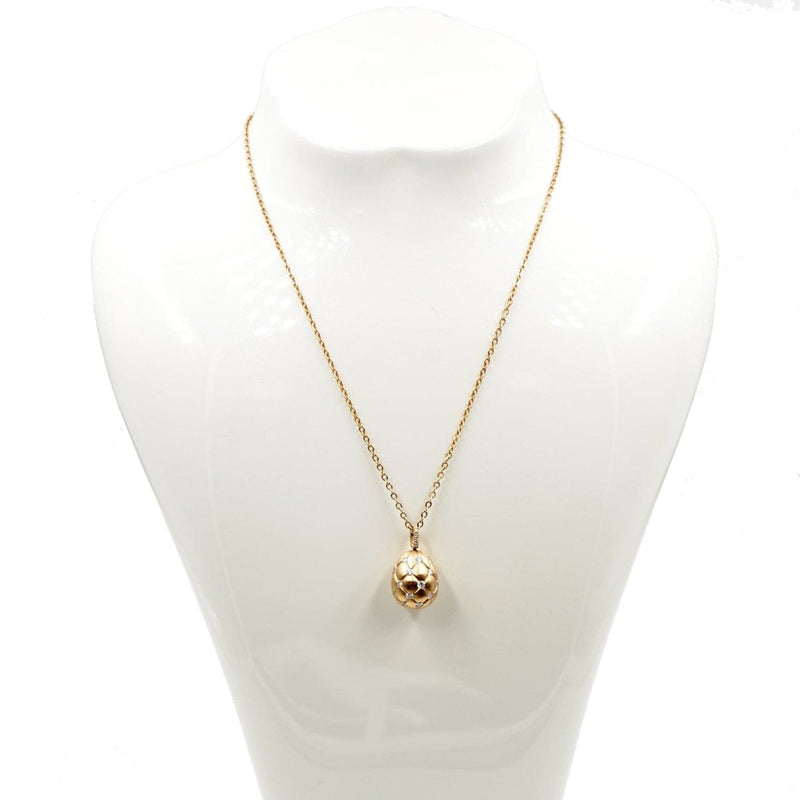 Estate Jewelry Estate Jewelry - Faberge 18K Rose Gold Egg Diamond Pendant | Manfredi Jewels