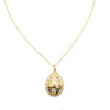 Estate Jewelry - Faberge 18k Yellow Gold White Enamel Diamond Egg Pendant | Manfredi Jewels