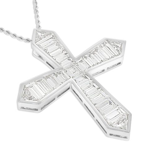 Graff Platinum Diamond Cross Necklace