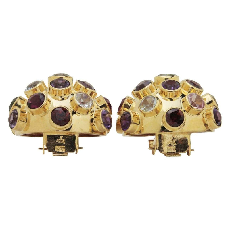 Estate Jewelry - H.Stern 18 K Yellow Gold Multi Color Stone Earrings | Manfredi Jewels