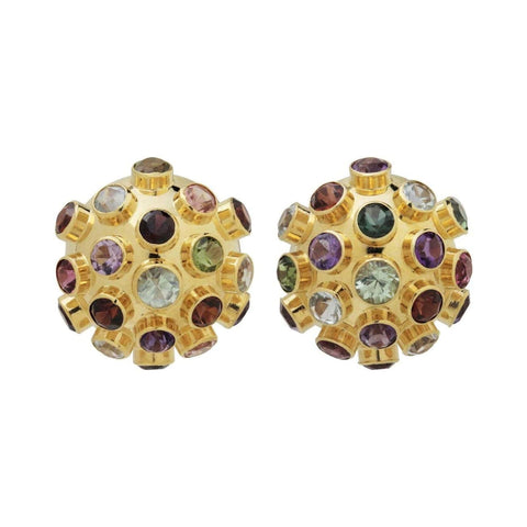 H.Stern 18 K Yellow Gold Multi Color Stone Earrings