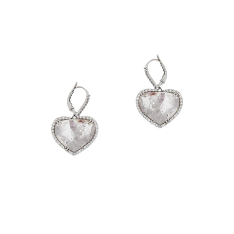 Kimberly MacDonald's Heart shaped Raw Diamond Earrings