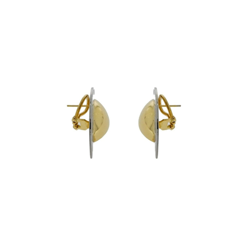 Estate Jewelry - Manfredi 18K Yellow and White Gold Half Moon Diamond Earrings | Jewels