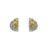 Estate Jewelry - Manfredi 18K Yellow and White Gold Half Moon Diamond Earrings | Jewels