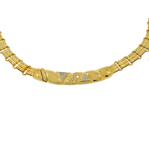 Estate Jewelry - Manfredi 18K Yellow Gold and Pavè Diamond Necklace | Jewels