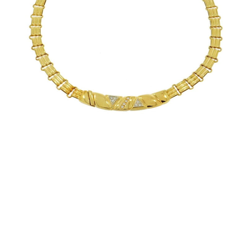 Estate Jewelry - Manfredi 18K Yellow Gold and Pavè Diamond Necklace | Jewels