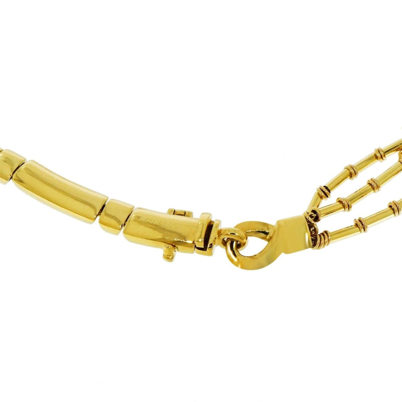 Estate Jewelry - Manfredi 18K Yellow Gold Citrine Tanzanite and Diamonds Necklace | Jewels