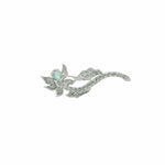 Estate Jewelry - Platinum Beryl and Diamond Flower Brooch | Manfredi Jewels