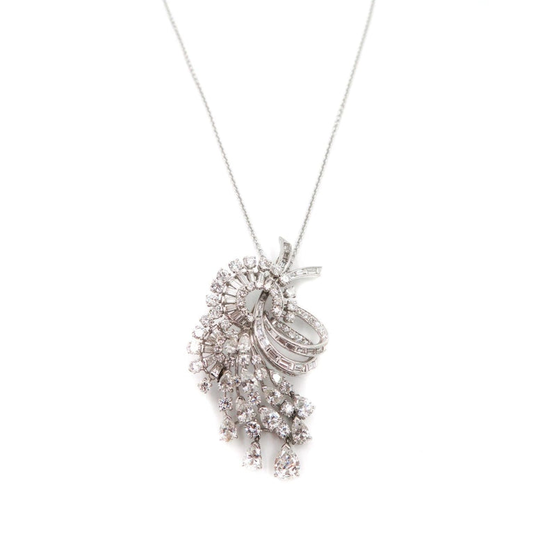 Estate Jewelry - Platinum Diamond Brooch/Pendant | Manfredi Jewels