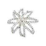 Estate Jewelry - Platinum Diamond & Cultured Pearl Floral Brooch | Manfredi Jewels