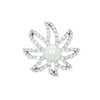Estate Jewelry - Platinum Diamond & Cultured Pearl Floral Brooch | Manfredi Jewels
