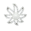 Estate Jewelry - Platinum Diamond & Cultured Pearl Floral Brooch | Manfredi Jewels