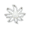 Estate Jewelry Estate Jewelry - Platinum Diamond & Cultured Pearl Floral Brooch | Manfredi Jewels