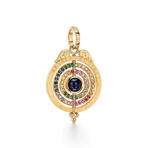 Estate Jewelry - Temple St. Clair Tolomeo 18K Yellow Gold Sapphires Pendant | Manfredi Jewels