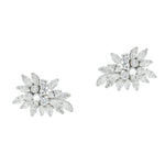 Estate Jewelry - Van Cleef & Arpels Platinum Diamond Cluster Clip Earrings | Manfredi Jewels