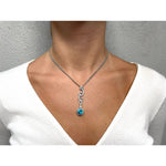 Estate Jewelry - White Gold Diamond & Blue Zircon Pendant Necklace | Manfredi Jewels
