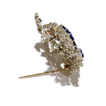 Estate Jewelry - White Gold Diamond & Sapphire Bow Brooch | Manfredi Jewels