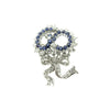 Estate Jewelry Estate Jewelry - White Gold Diamond & Sapphire Bow Brooch | Manfredi Jewels
