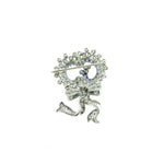 Estate Jewelry - White Gold Diamond & Sapphire Bow Brooch | Manfredi Jewels