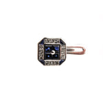 Estate Jewelry - White Gold Sapphire & Diamond Cufflinks Dress Set | Manfredi Jewels