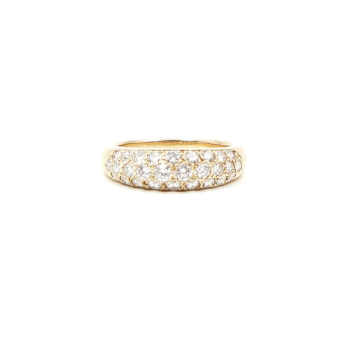 Estate Jewelry - Yellow Gold Pavè Diamond Domed Ring | Manfredi Jewels