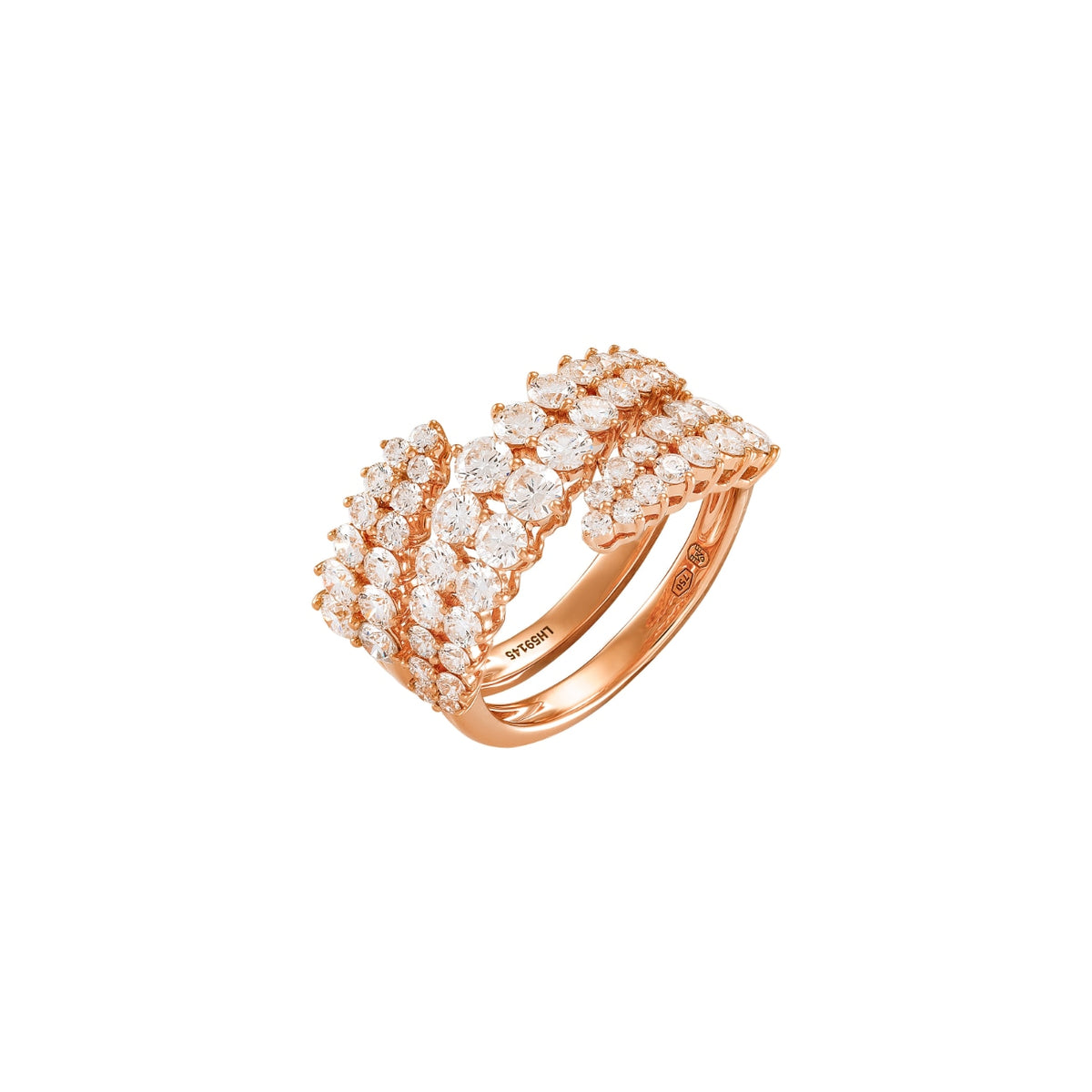 Etho Maria Jewelry - Double Loop 18K Rose Gold White Diamond Ring | Manfredi Jewels