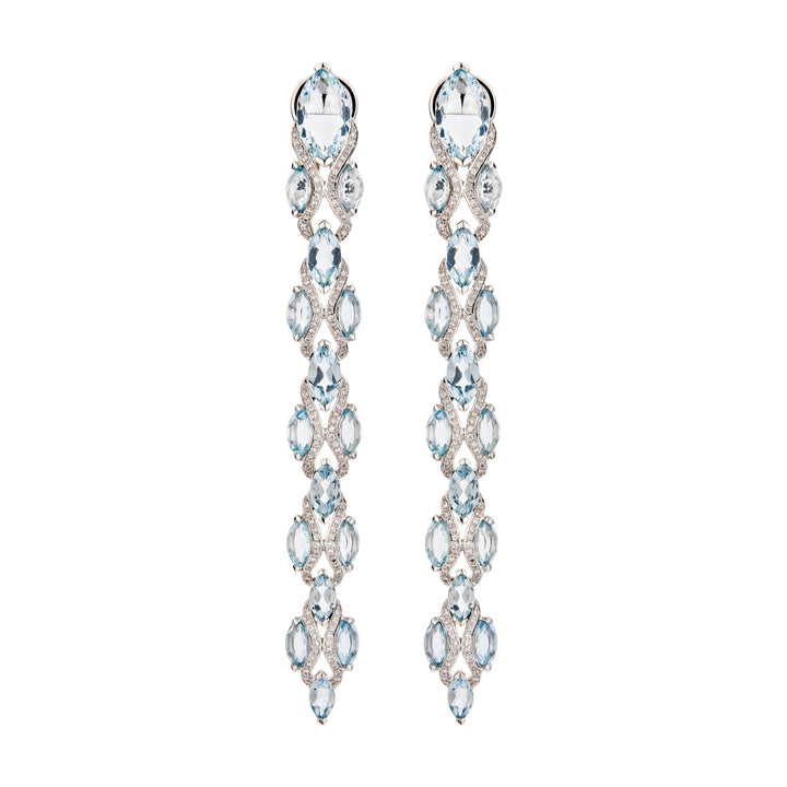 Etho Maria Jewelry - 18K White Gold Aquamarine and Diamond Earrings | Manfredi Jewels