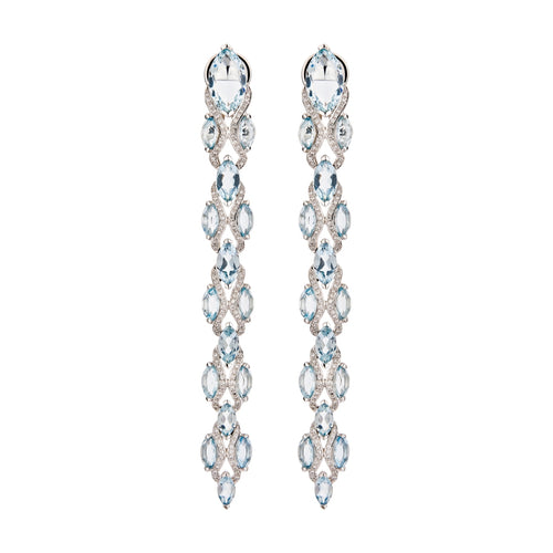 Etho Maria Jewelry - 18K White Gold Aquamarine and Diamond Earrings | Manfredi Jewels