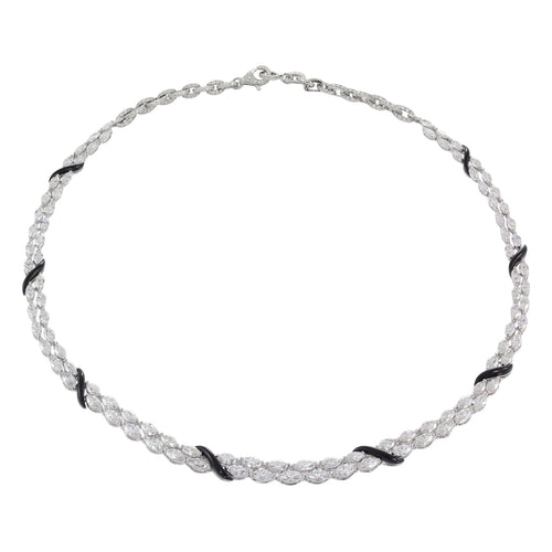 Etho Maria Jewelry - 18K White Gold Balck Ceramic Diamond Necklace | Manfredi Jewels