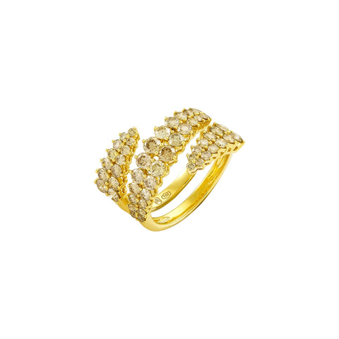 18K Yellow Gold Brown Diamond Loop Ring
