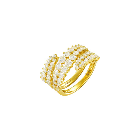 18K Yellow Gold Diamond Loop Ring