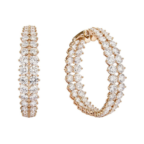 2 rows of graduated diamond hoops in/out