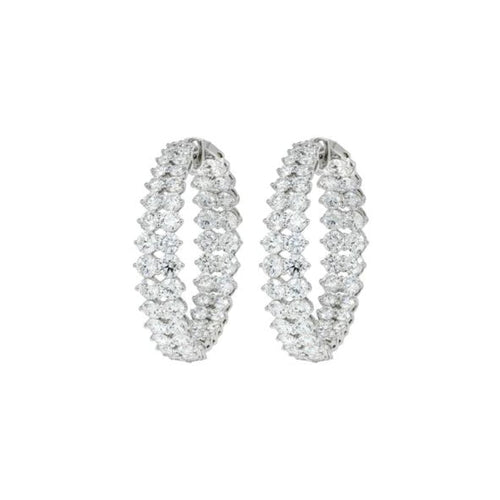 Etho Maria Jewelry - 2 rows of graduated diamond hoops in/out | Manfredi Jewels